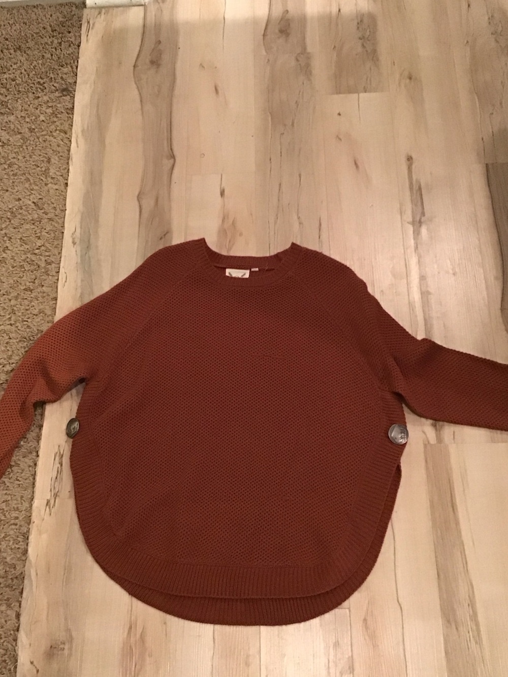 Women's Rust Crewneck Sweater - Relaxed Knit Pullover